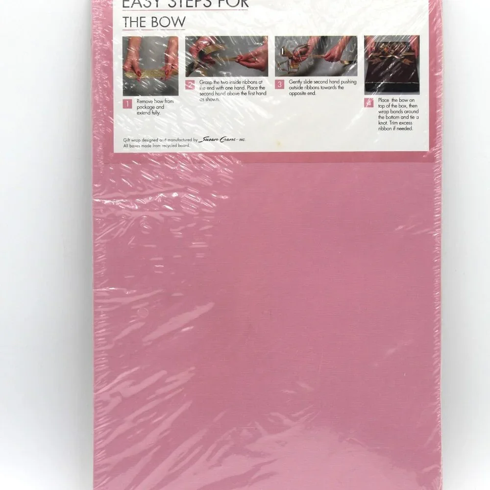 NOS MERVYN'S Complete Gift Wrap Kit Rose Theme Shirt Box With Bow Rose & Paper